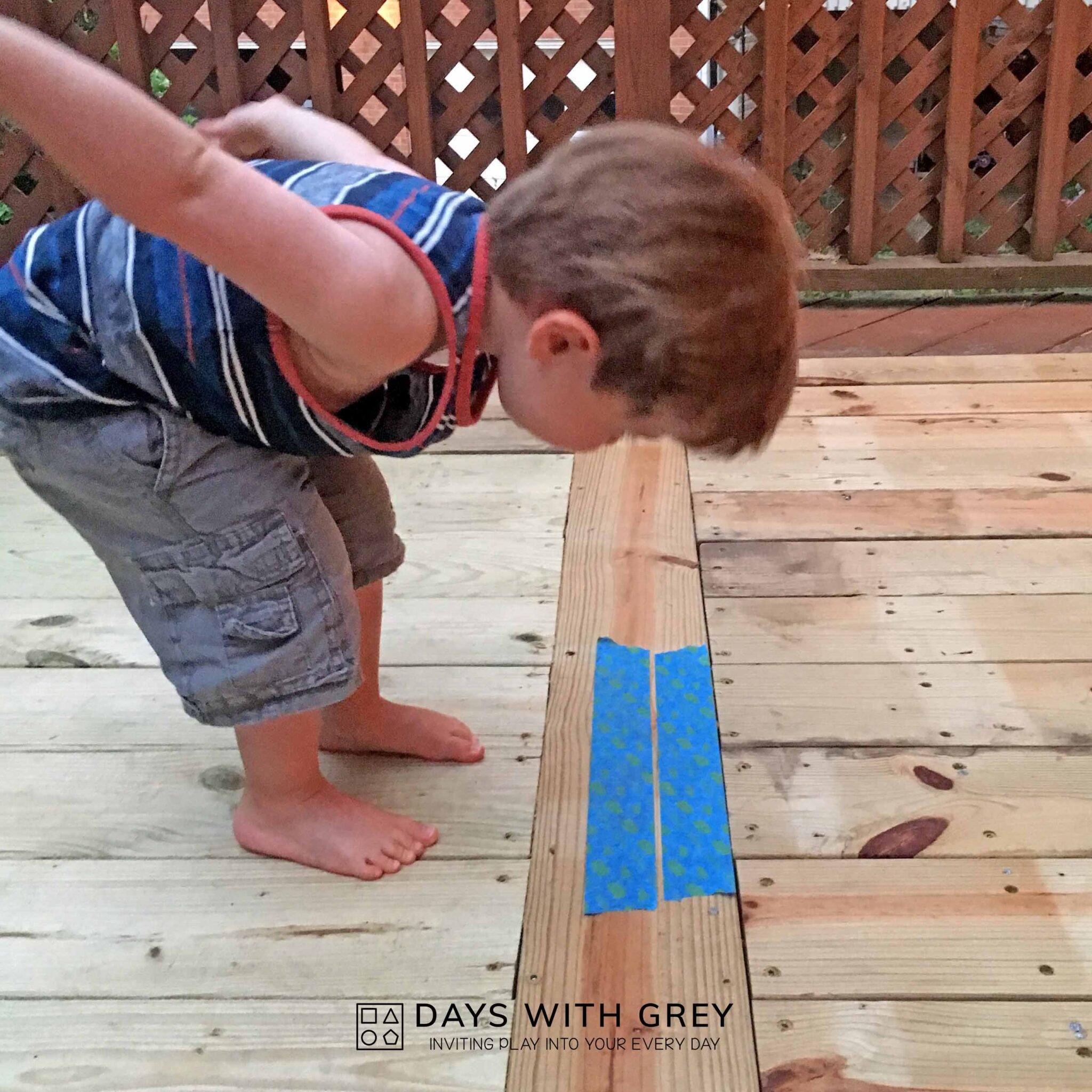 Hop the Lines; a Toddler Jumping Activity Days With Grey