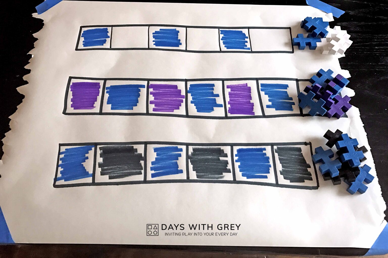 Preschool AB Pattern Practice Days With Grey