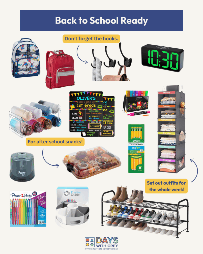 Back to school collage of favorite items.