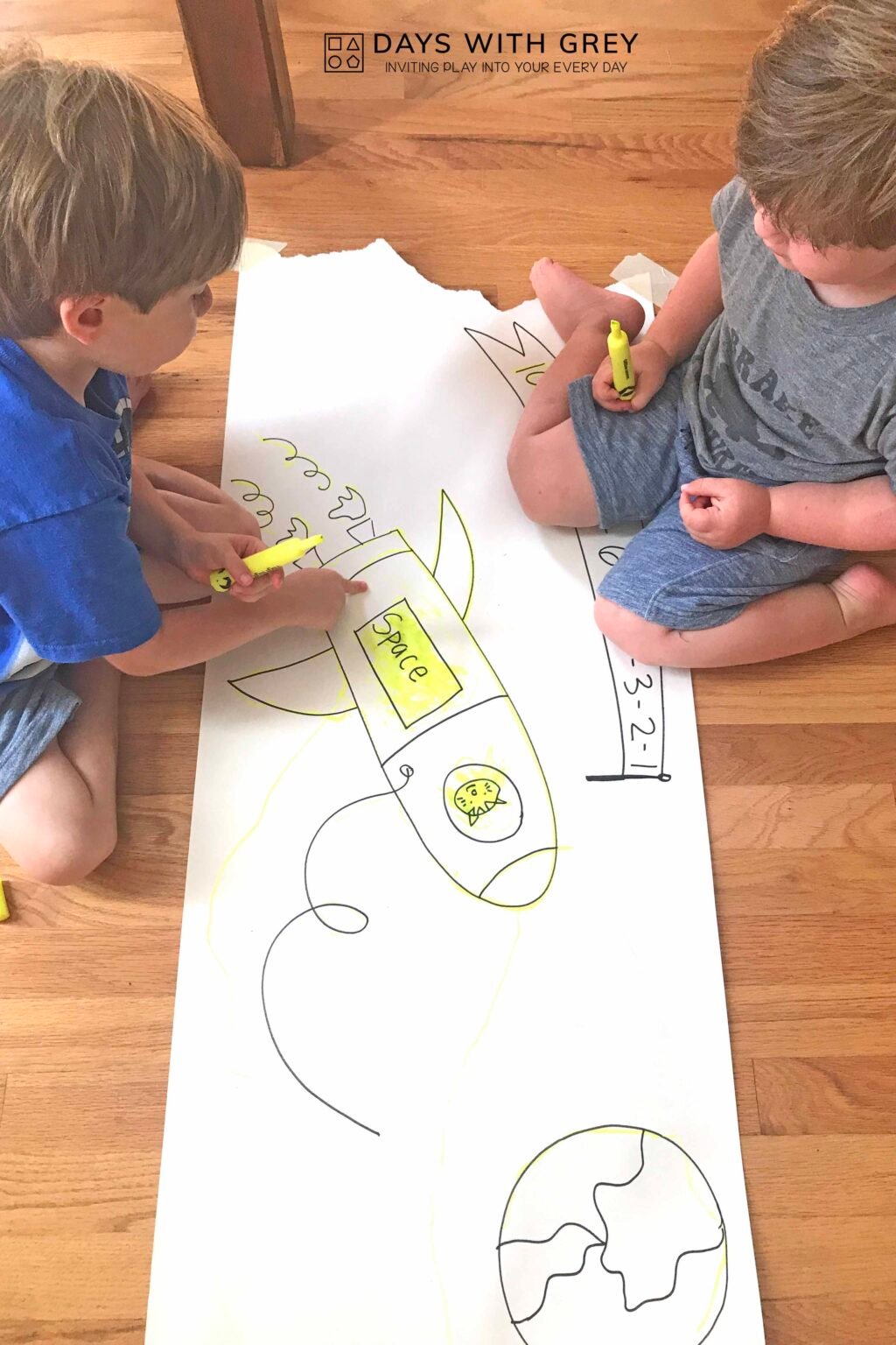 Highlighter Trace a Fine Motor Activity for Preschoolers Days With Grey