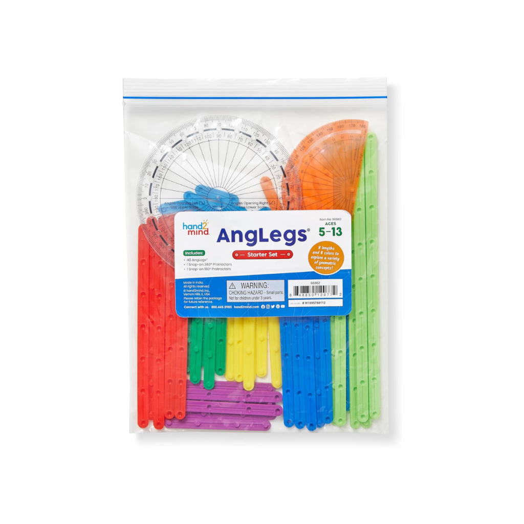 Hand2Mind AngLegs for kids to discover angles.
