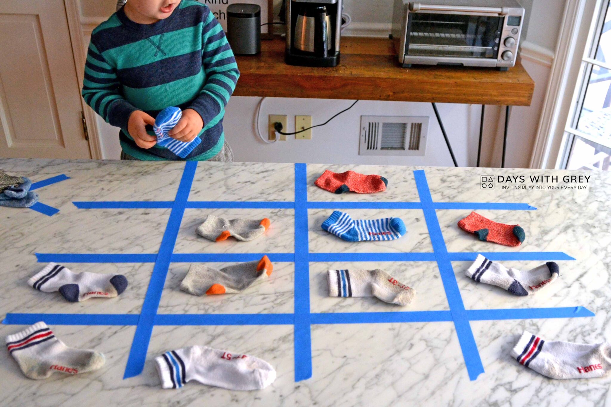 A Toddler Matching Game with Socks Days With Grey