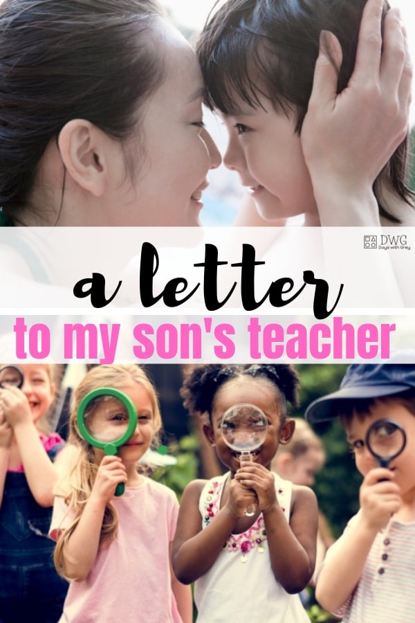 A letter to my son's teacher, preschool letter from mom, mother's day, end of year, thank you letter, #preschooler #thankyou #preschool.jpg