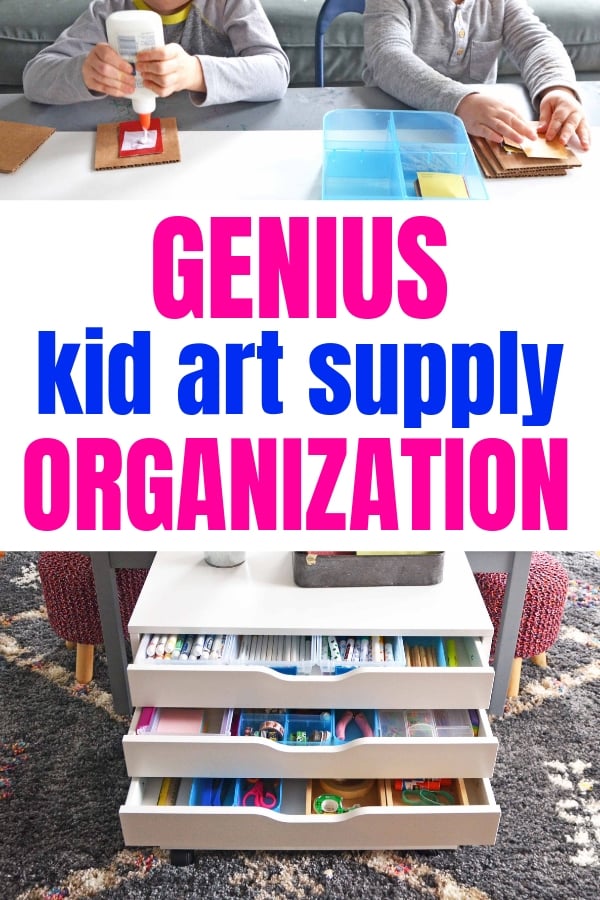 kids art supply organization art cart #artideasforkids #kidsart #artcart #artsupplies