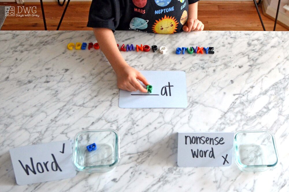 kindergarten word family