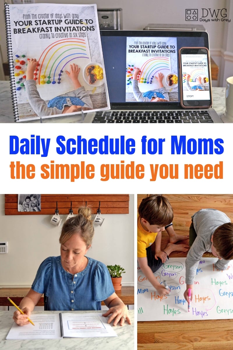Stay at home mom daily schedule, routine ideas for moms, parents guide to a daily schedule, breakfast invitations, preschool activities, toddler activities, ideas for kids #preschool #sahm #wahm #toddler #preschooler