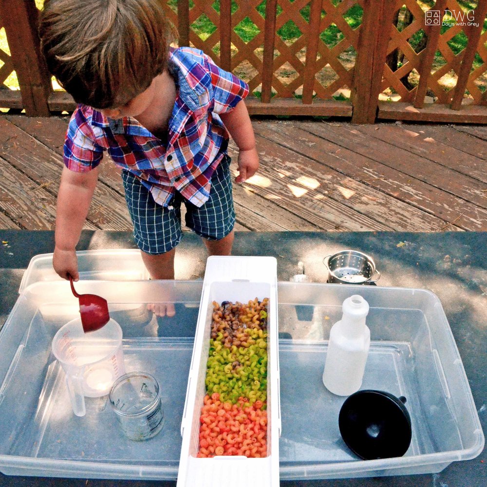 noodle sensory play