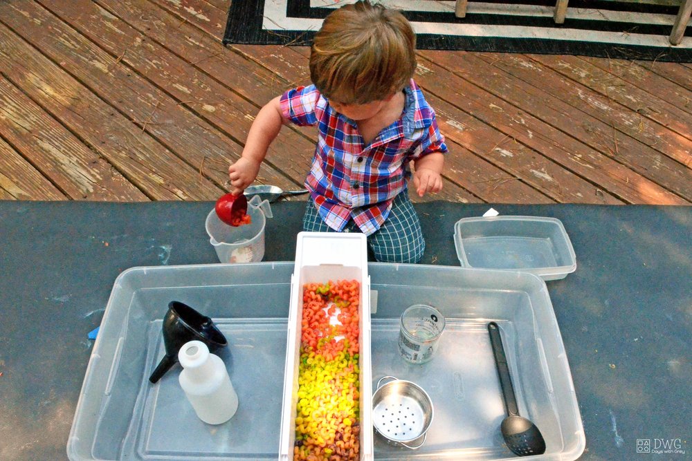 noodle sensory play