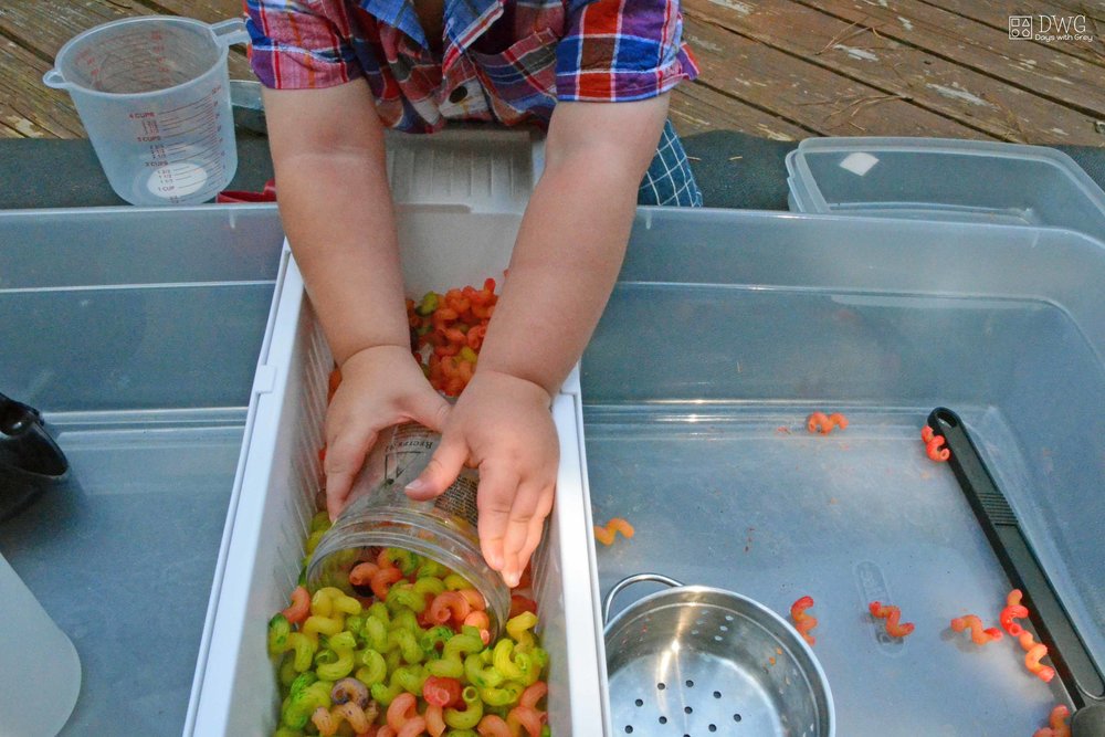 noodle sensory play
