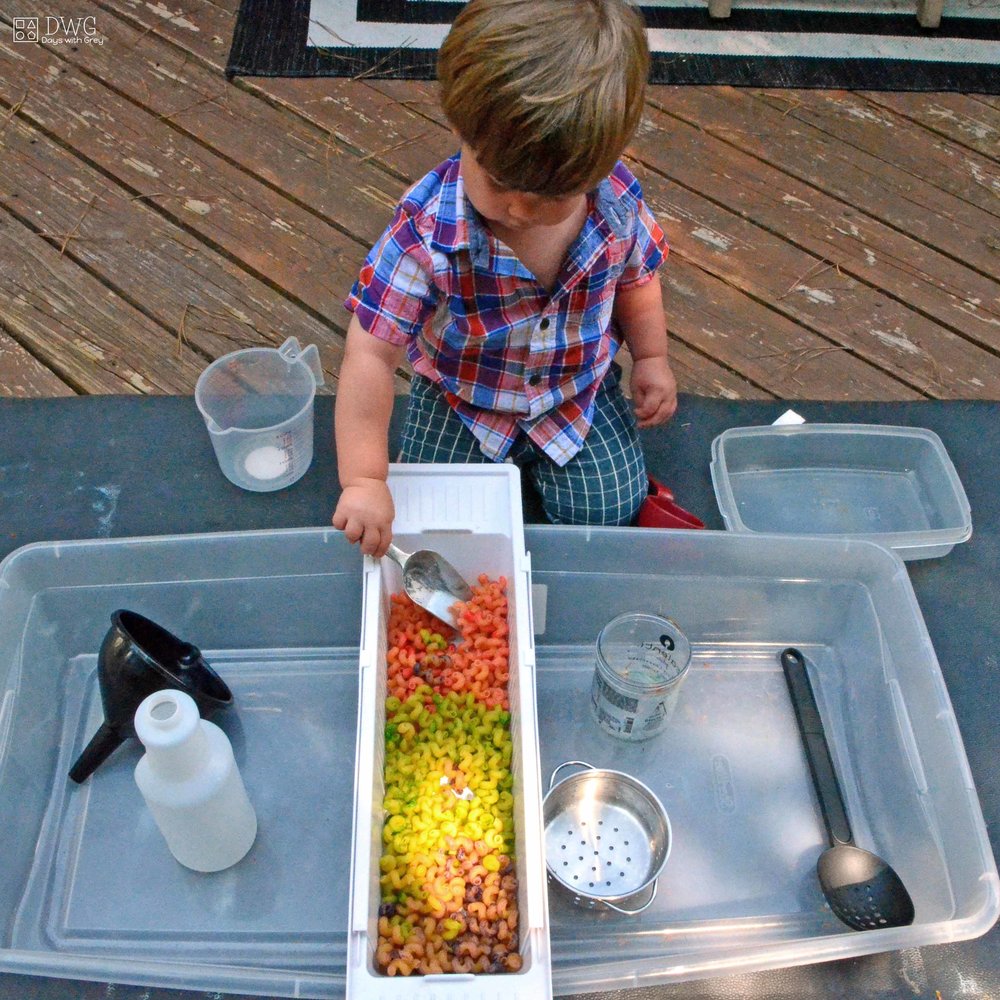 noodle sensory play