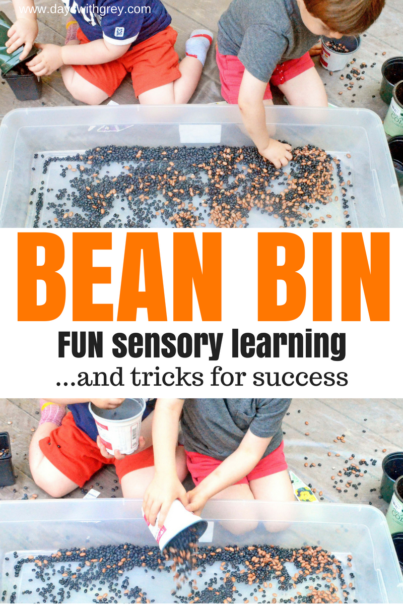 bean bin sensory play