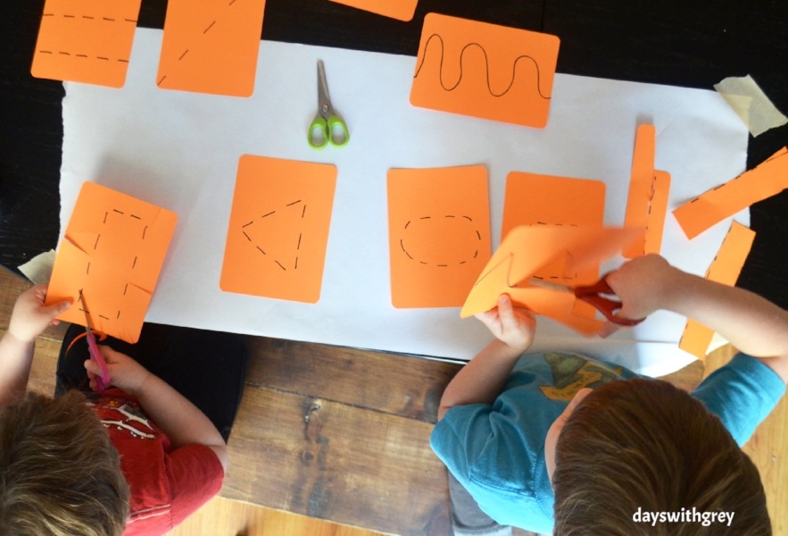 preschool cutting practice and scissor skills
