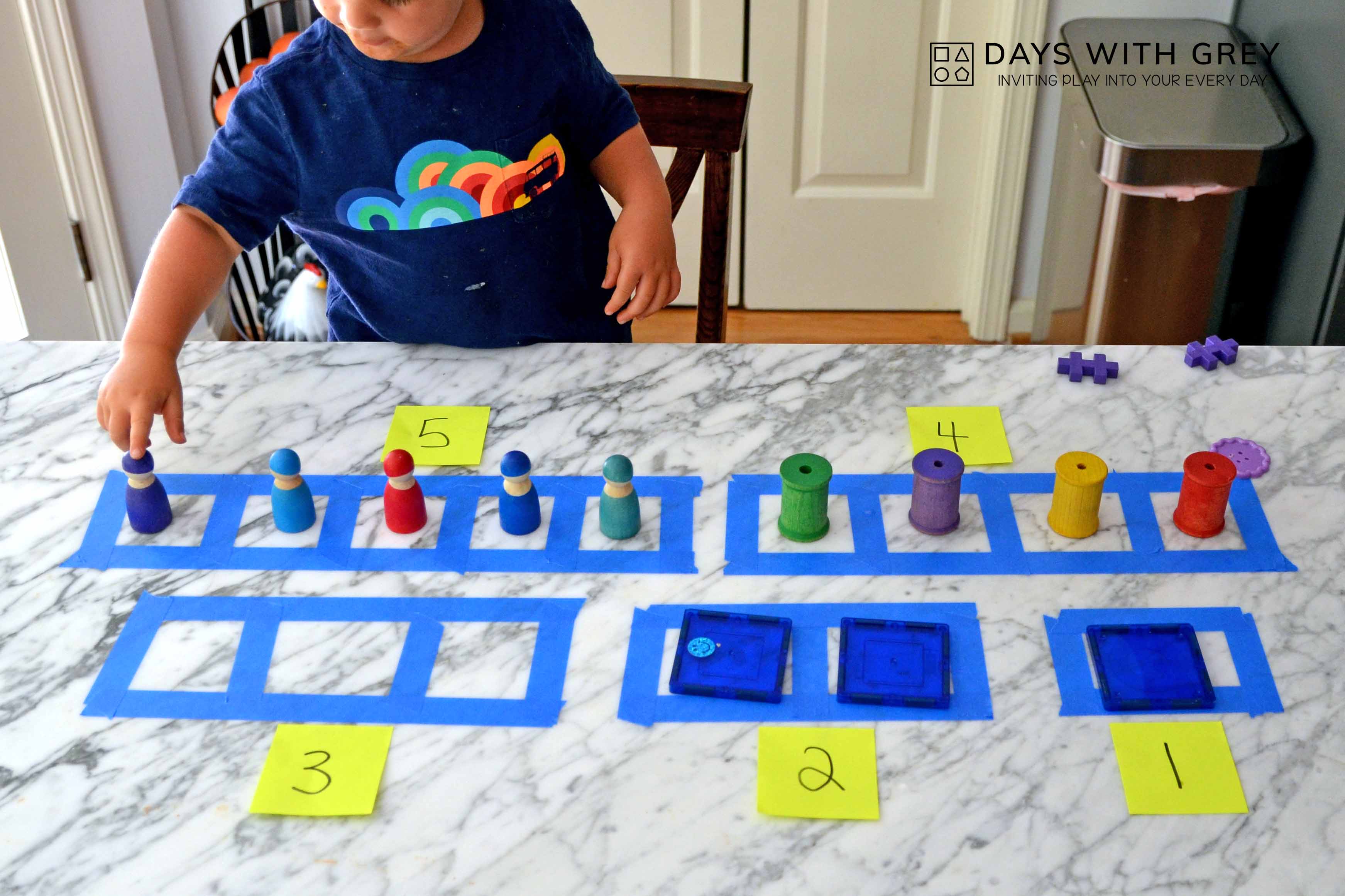 Tape, Toddlers, and Toys A Toddler Counting Activity Days With Grey