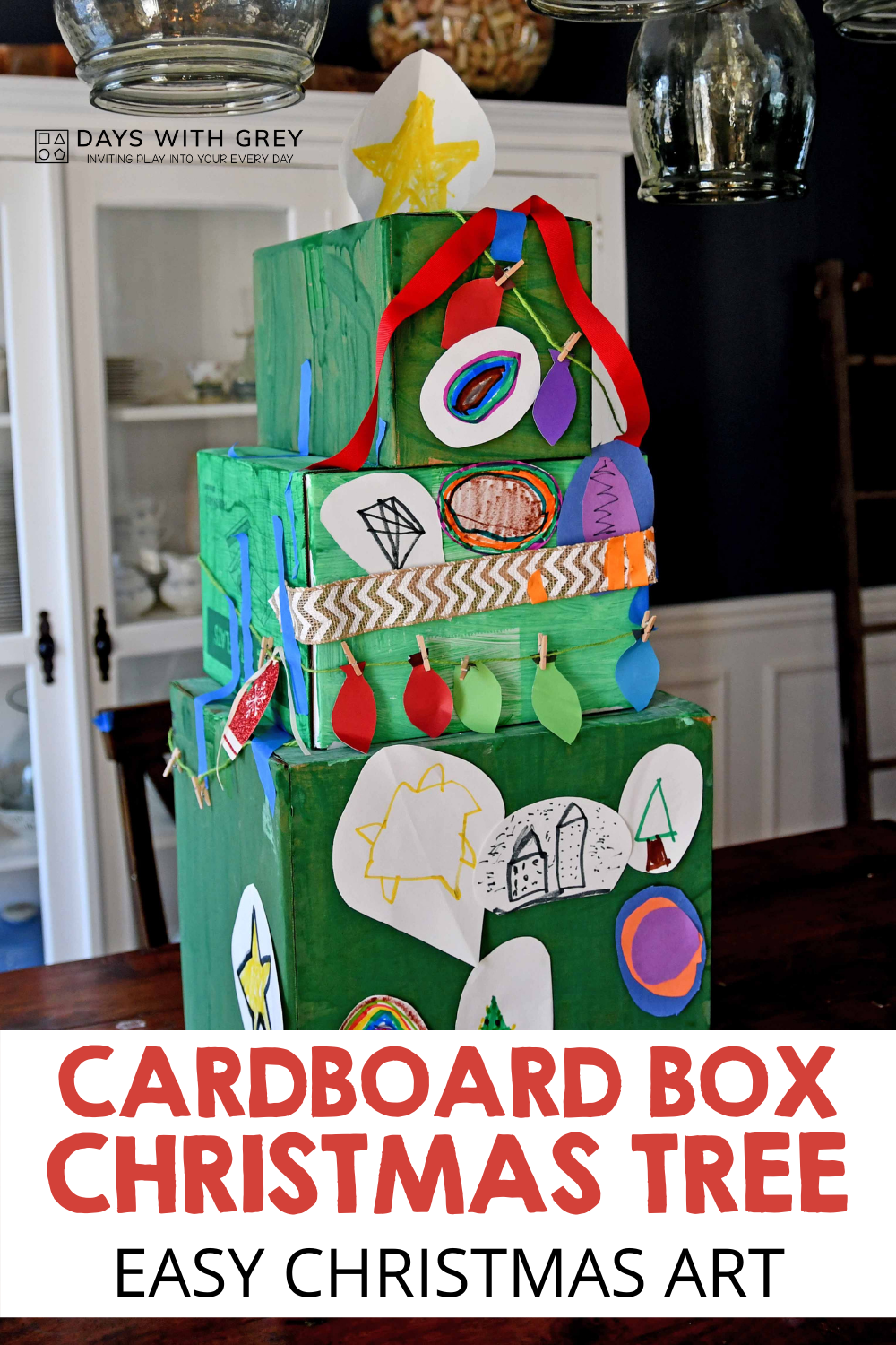 Cardboard Box Christmas Tree Days With Grey