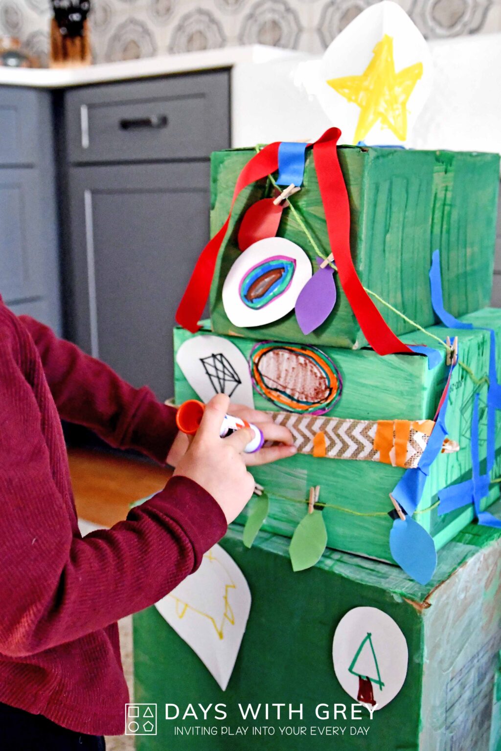Cardboard Box Christmas Tree - Days With Grey