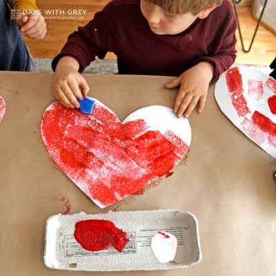 Valentine painting activity for kids