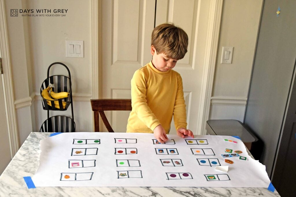 Sticker Pairs; a Matching Game for Toddlers - Days With Grey