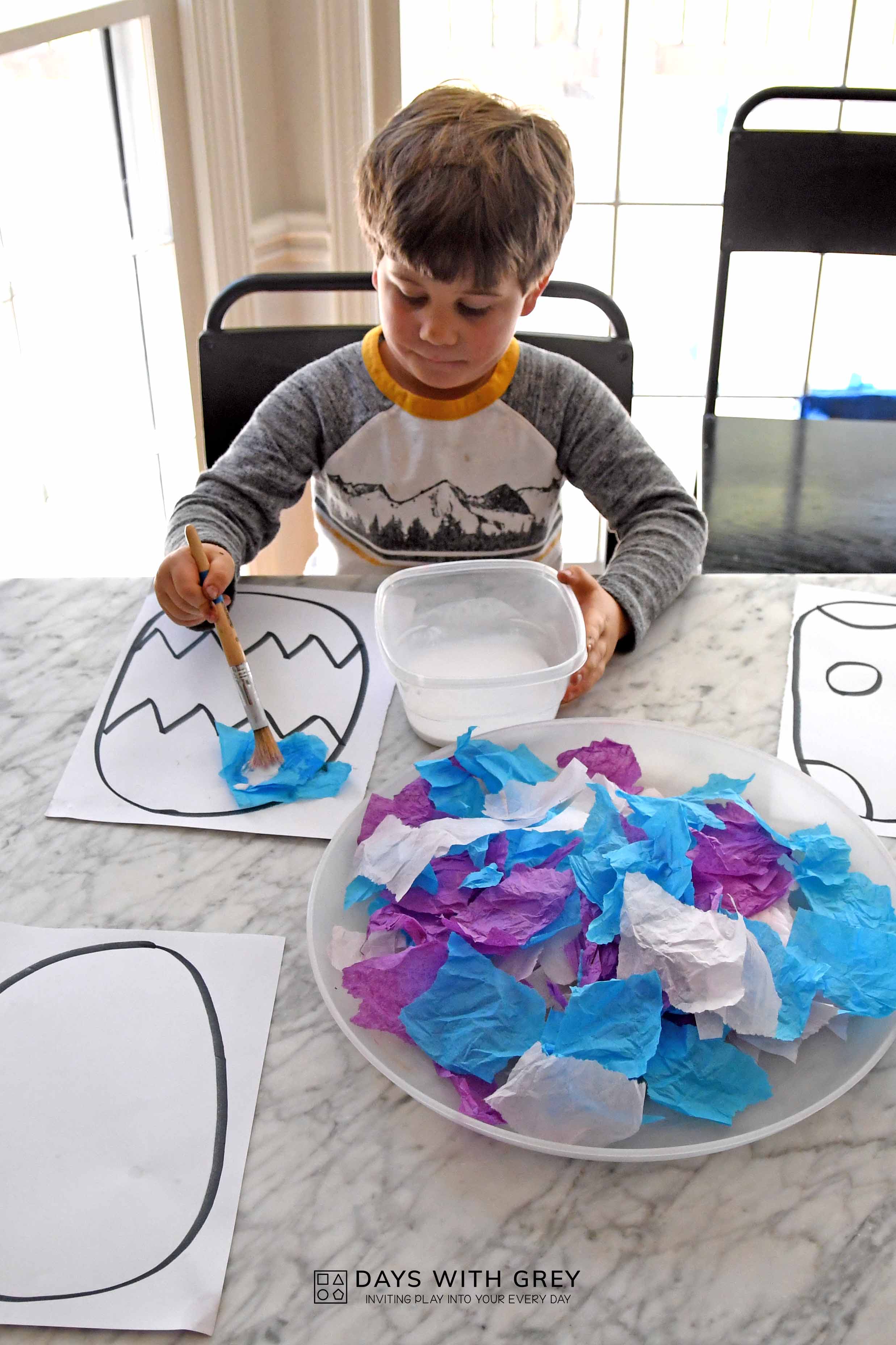 Tissue Paper Easter Art Days With Grey