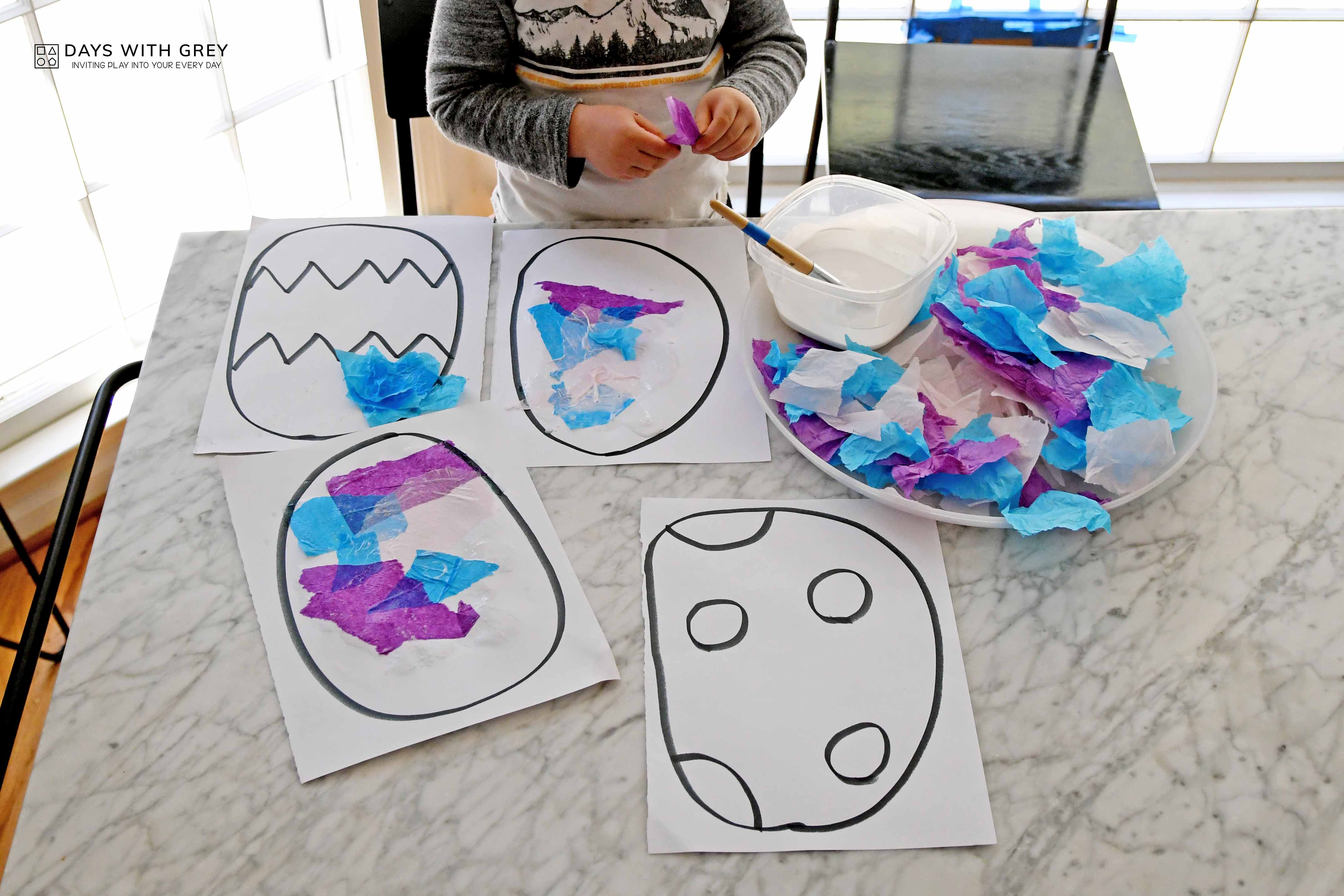 Tissue Paper Easter Art Days With Grey