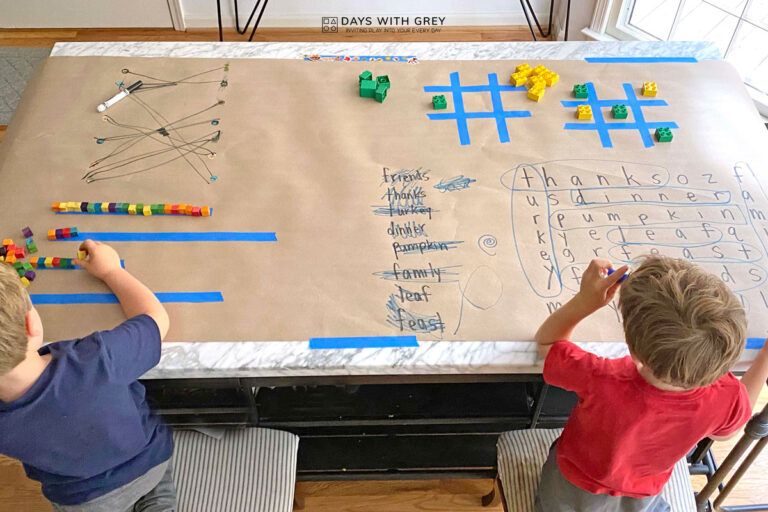 Thanksgiving Kid's Activity Table - Days With Grey