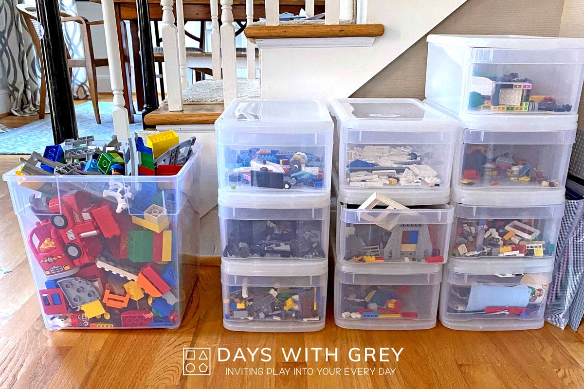 GRAY Toy Storage Bag Organizer for LEGO