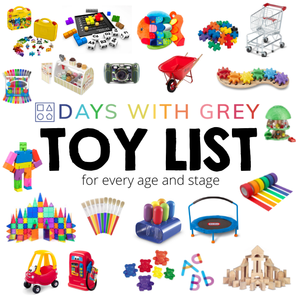 Holiday gift guide featuring the best toys for toddlers, preschoolers, six year year olds, and big kids.