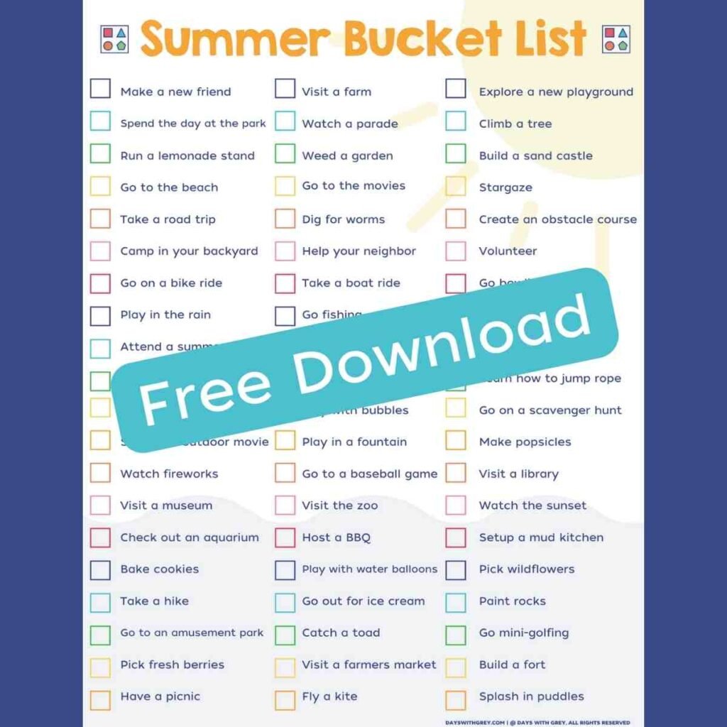 Summer To-Dos: Create a Bucket List