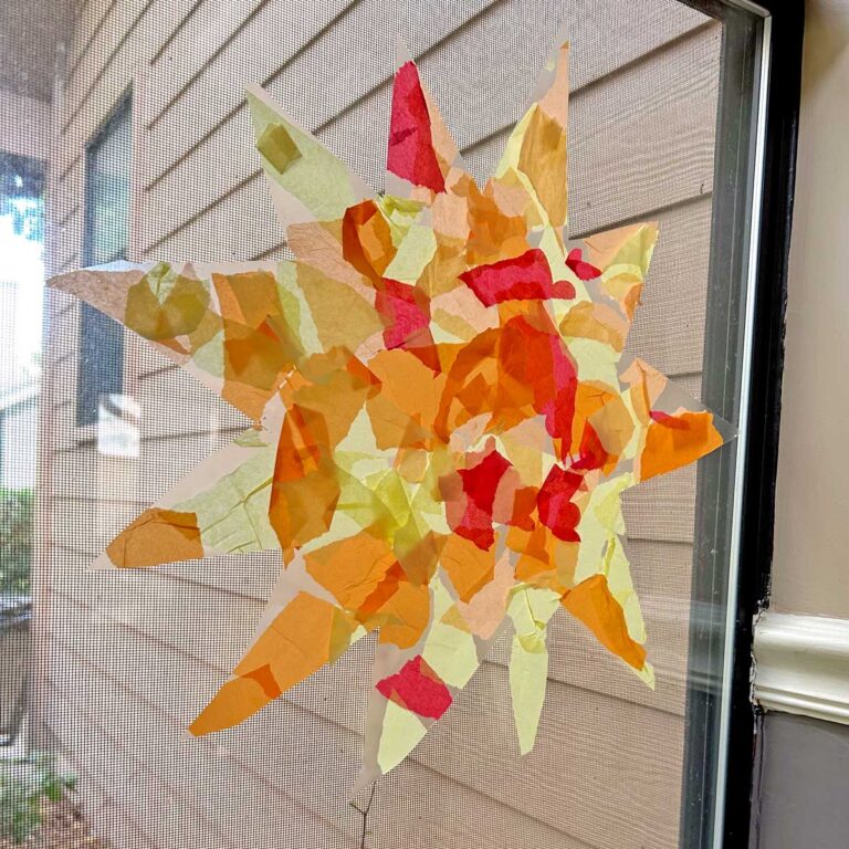 Sticky Summer Suncatcher for Toddlers - Days With Grey