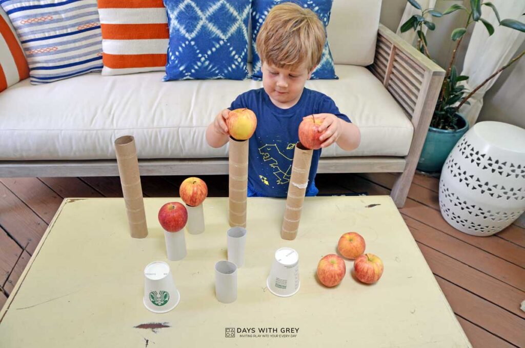 STEM Apple Balance (preschool) Days With Grey