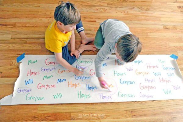 Preschool Name Find - Days With Grey