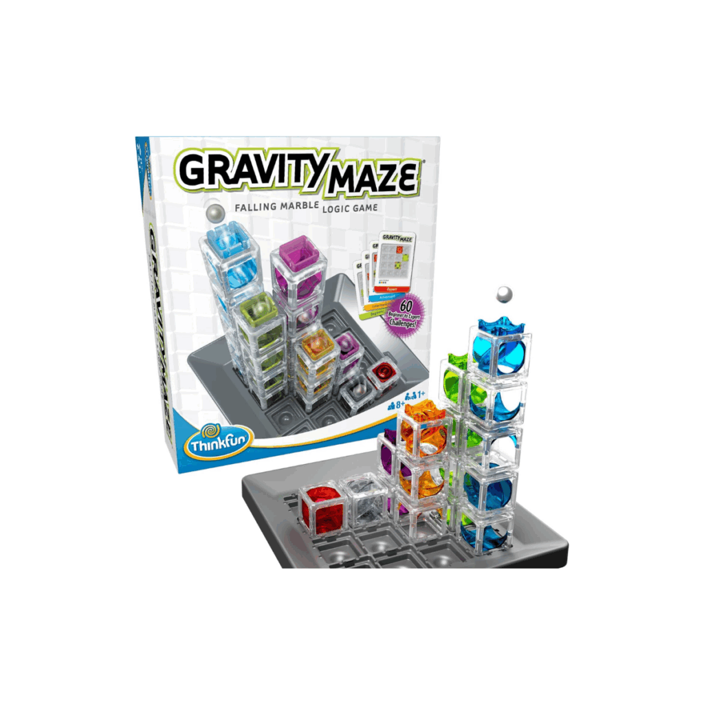 Gravity Maze logic game for ages 8+.