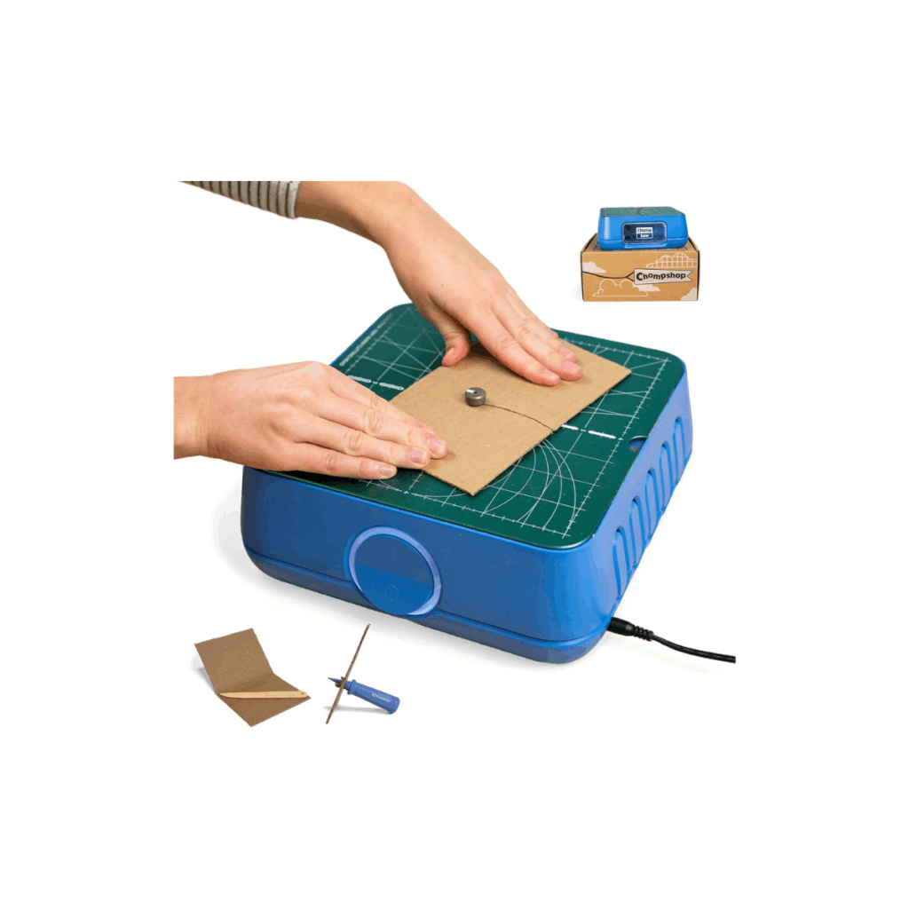 This is a machine that kids can use to cut cardboard and create.
