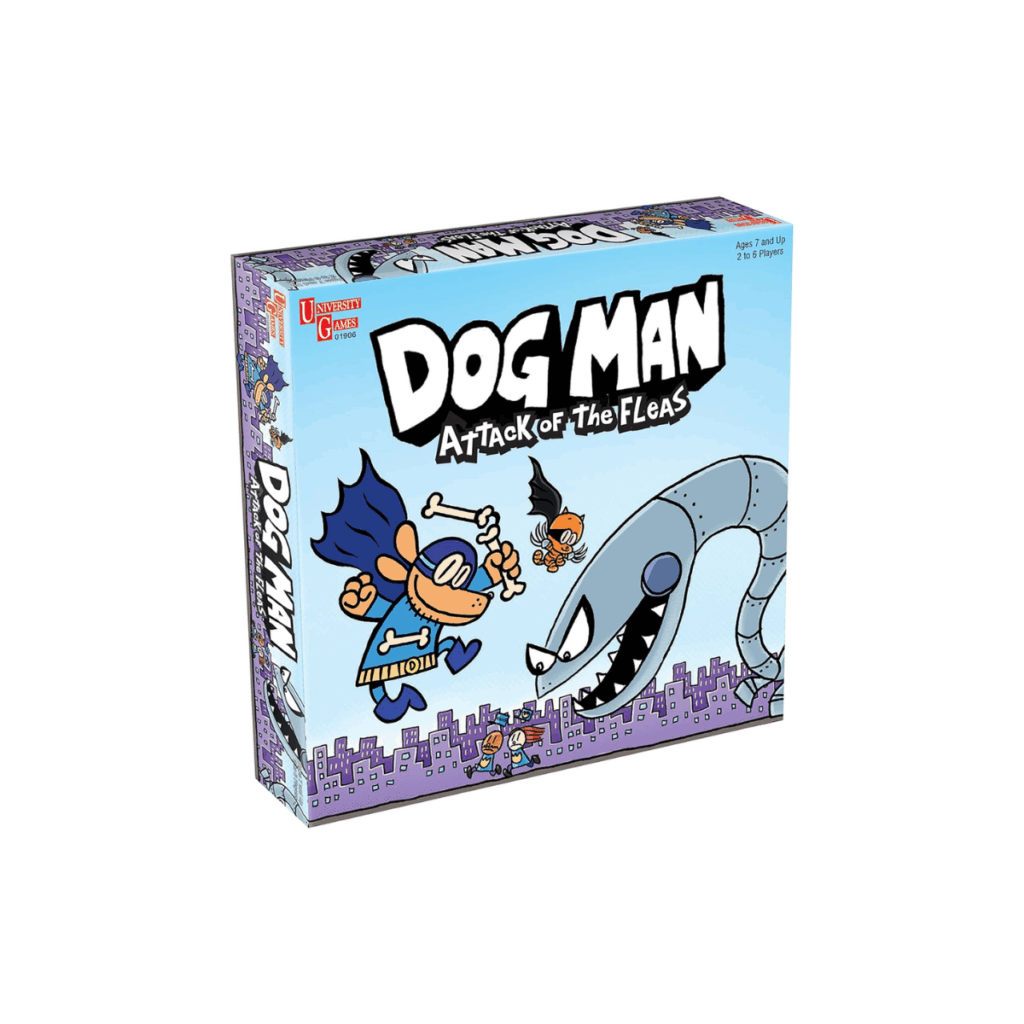 Dog Man Attack of the Fleas board game for kids.