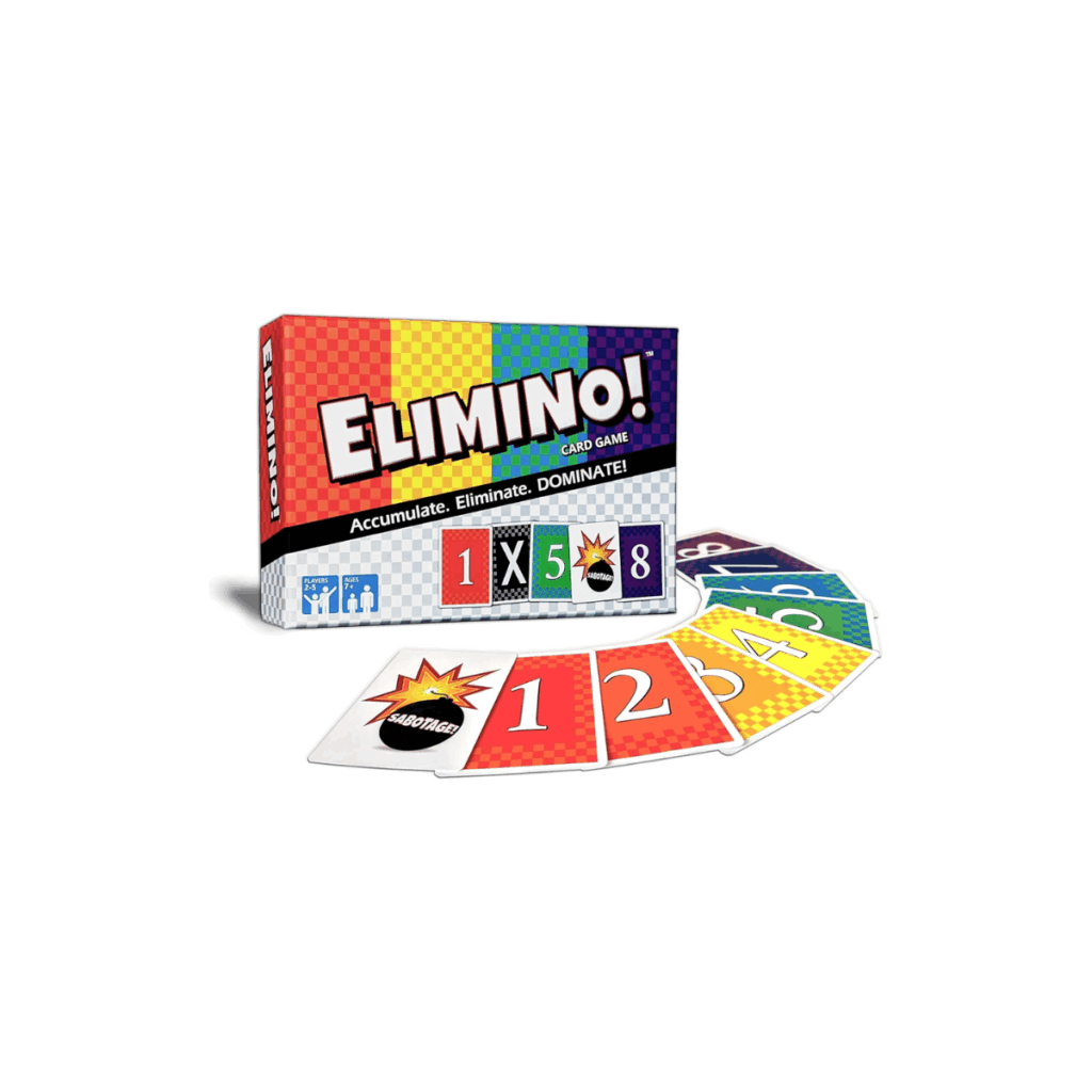Elimino is a fast paced card game where you race to get to eight first.