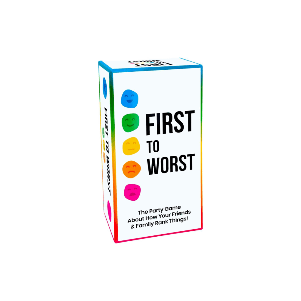 First to Worst is a card game where you guess how another player would rate a collection of cards.
