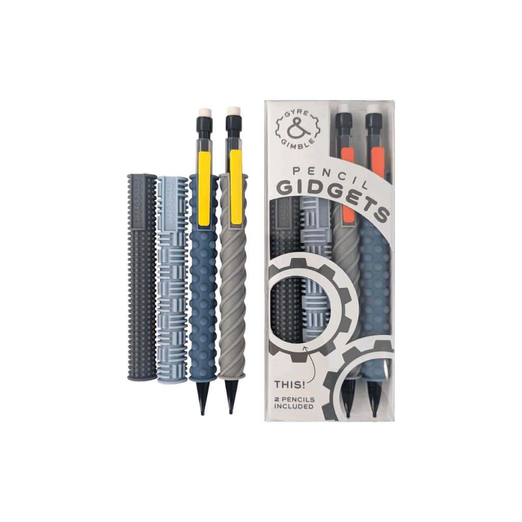 Magnetic pencils that have a sensory outer layer.