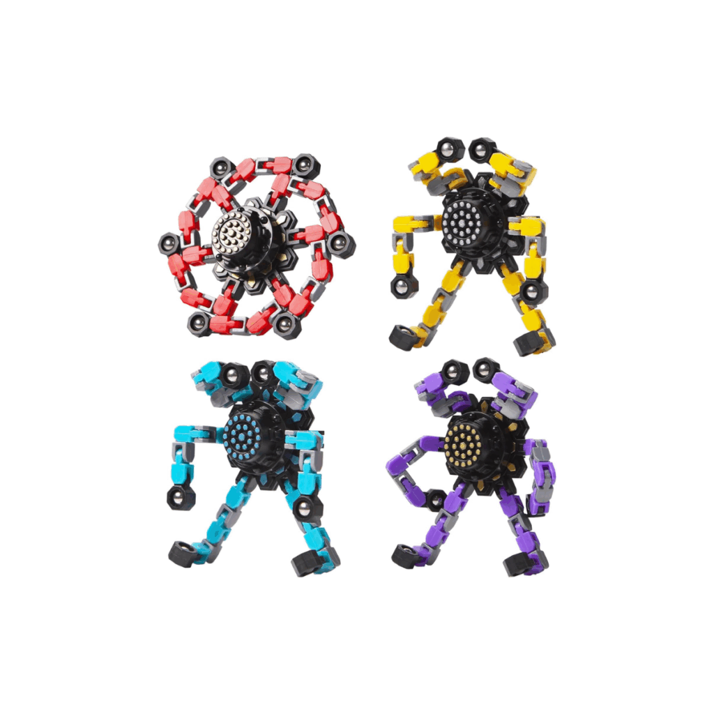 Fidget spinners that look like mini robots.