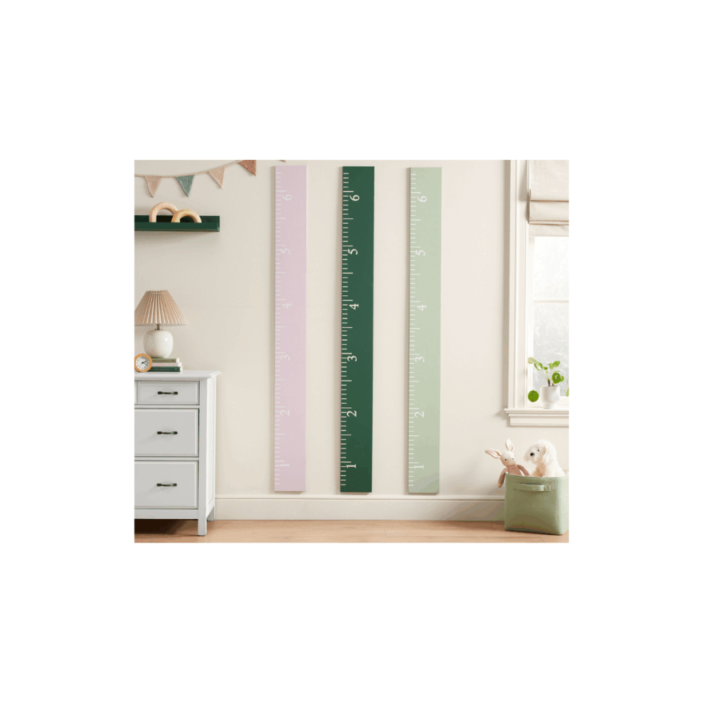 Rulers to hang on the wall and measure height over the years.