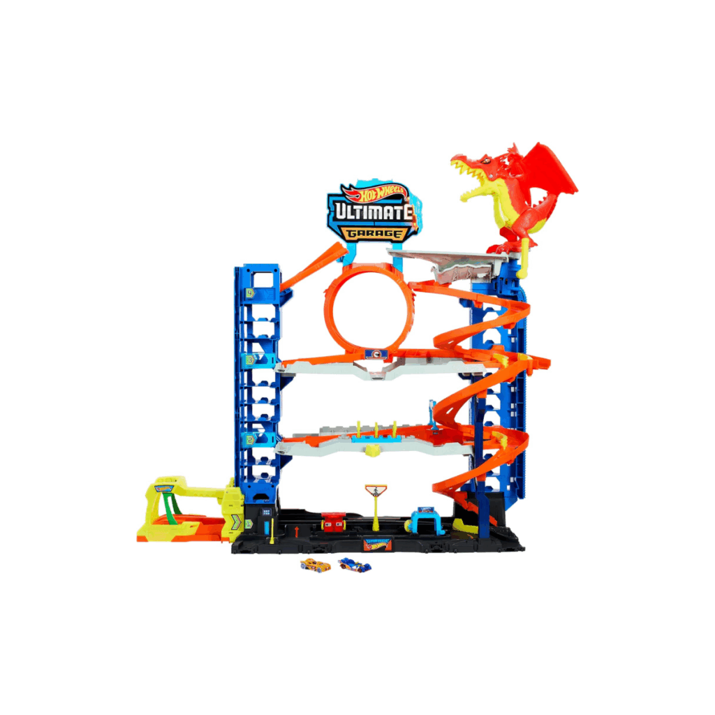 Hot Wheels large garage play set for kids.