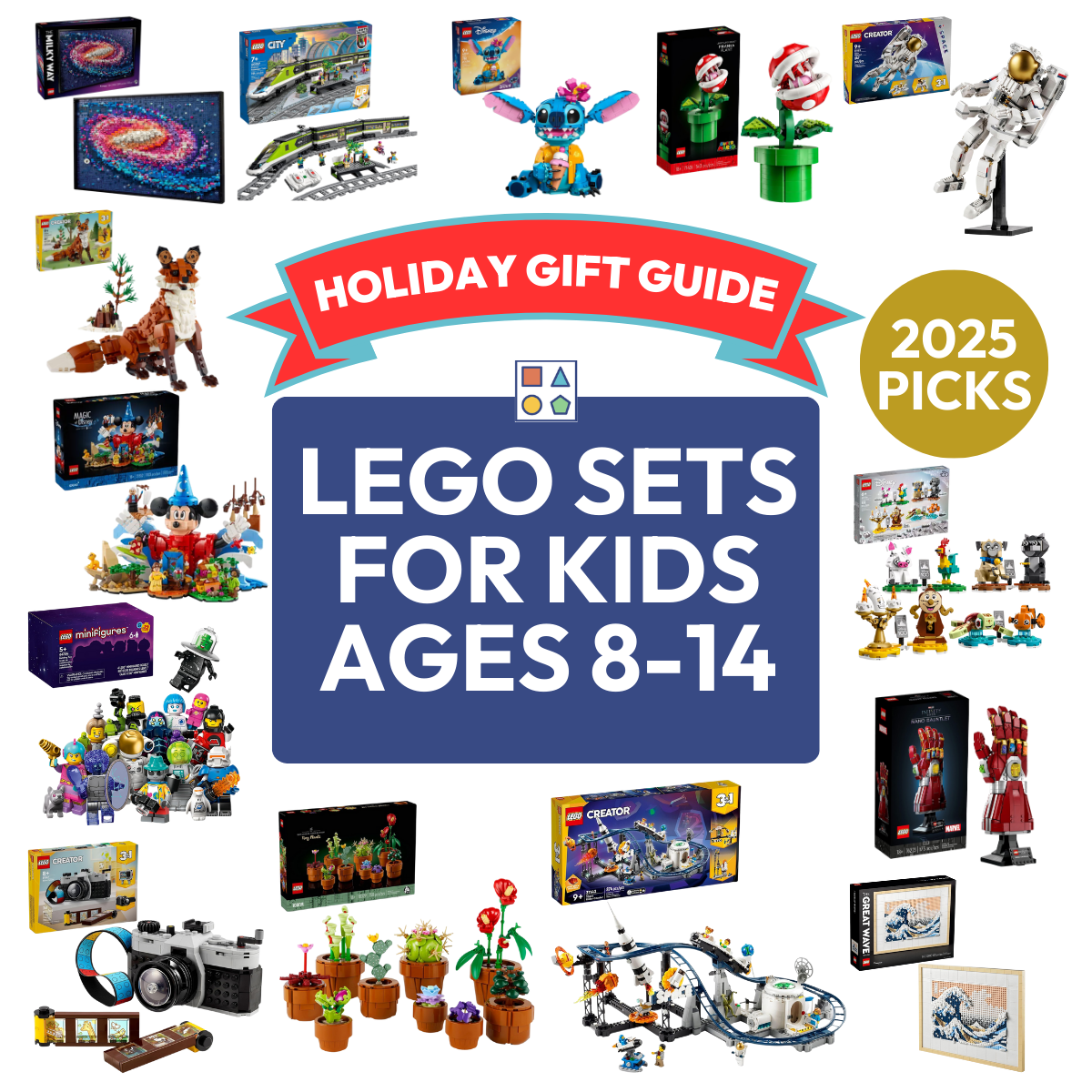 Lego holiday gift sets for kids ages 8-14.