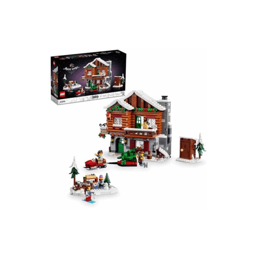 Lego winter cabin for kids to build.