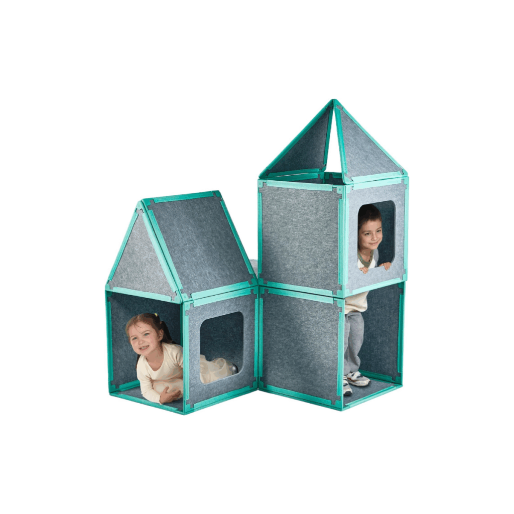 Magnetic squares that are large enough to build a fort and play inside.