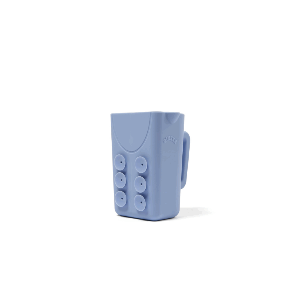 Blue suction cup to use in the bathroom with one year olds.