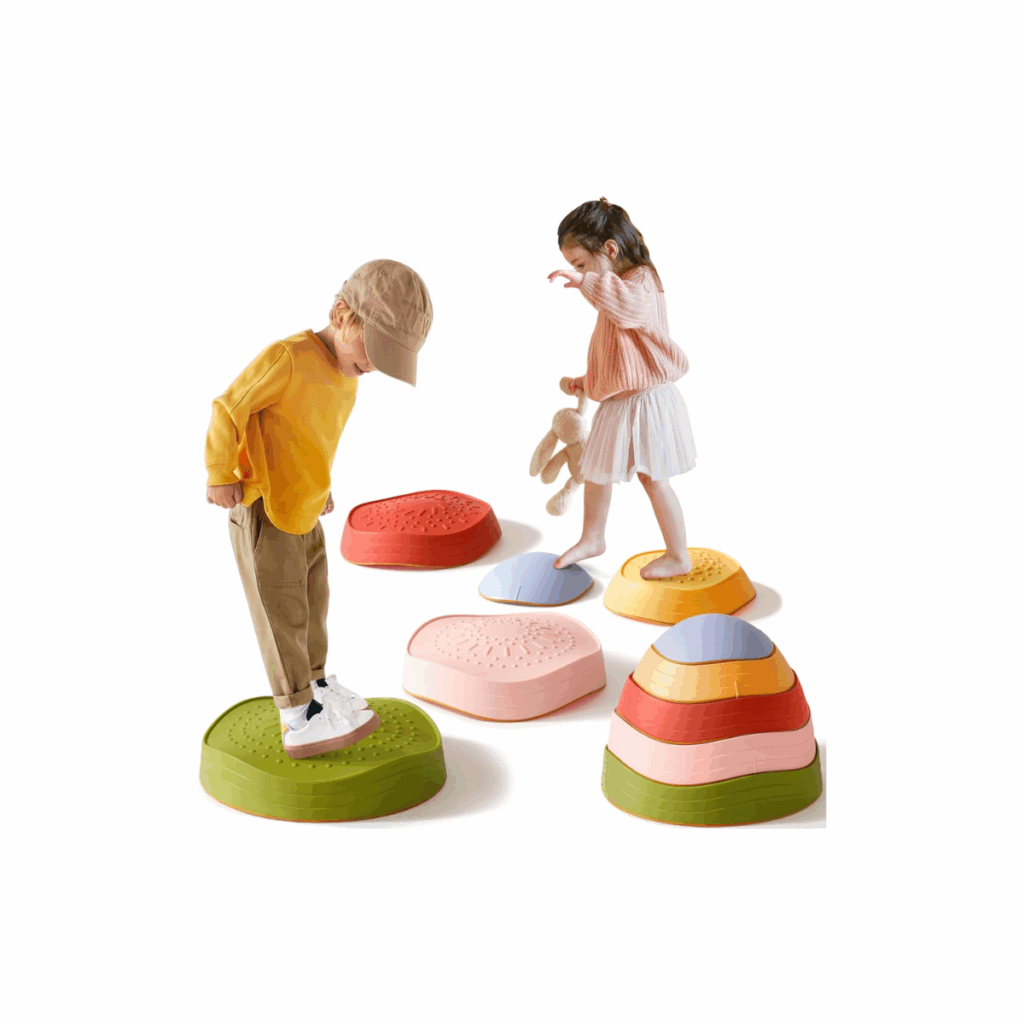 Stepping stones for kids to be active on indoors or outside.