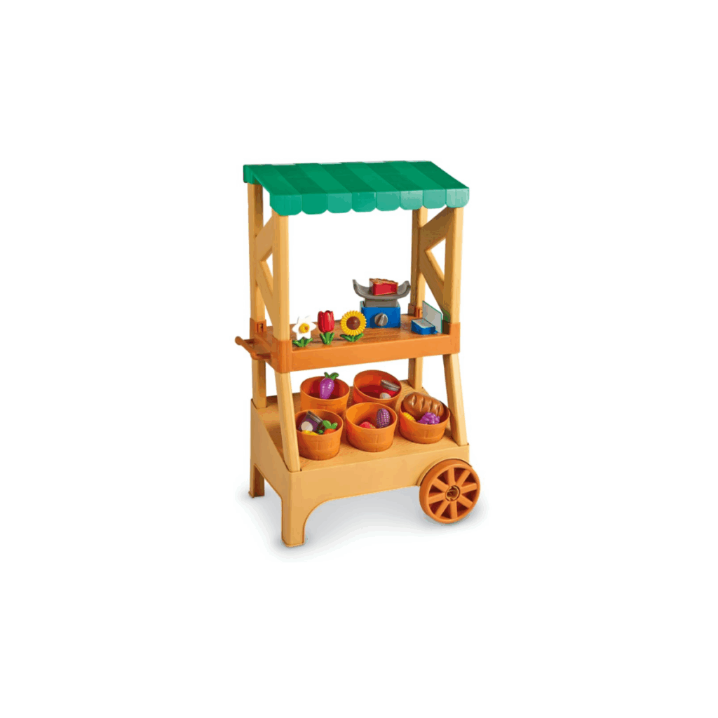 This is a fruit stand for toddlers to play with.