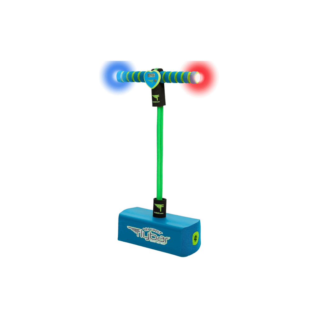 Short foam pogo stick for preschoolers and kindergarteners to use.