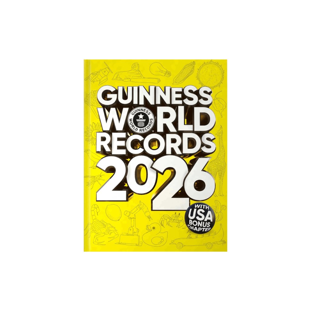Guinness world records of 2026 book for kids that love fun facts.