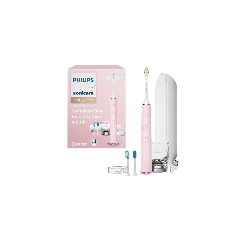 Woman's electronic toothbrush.