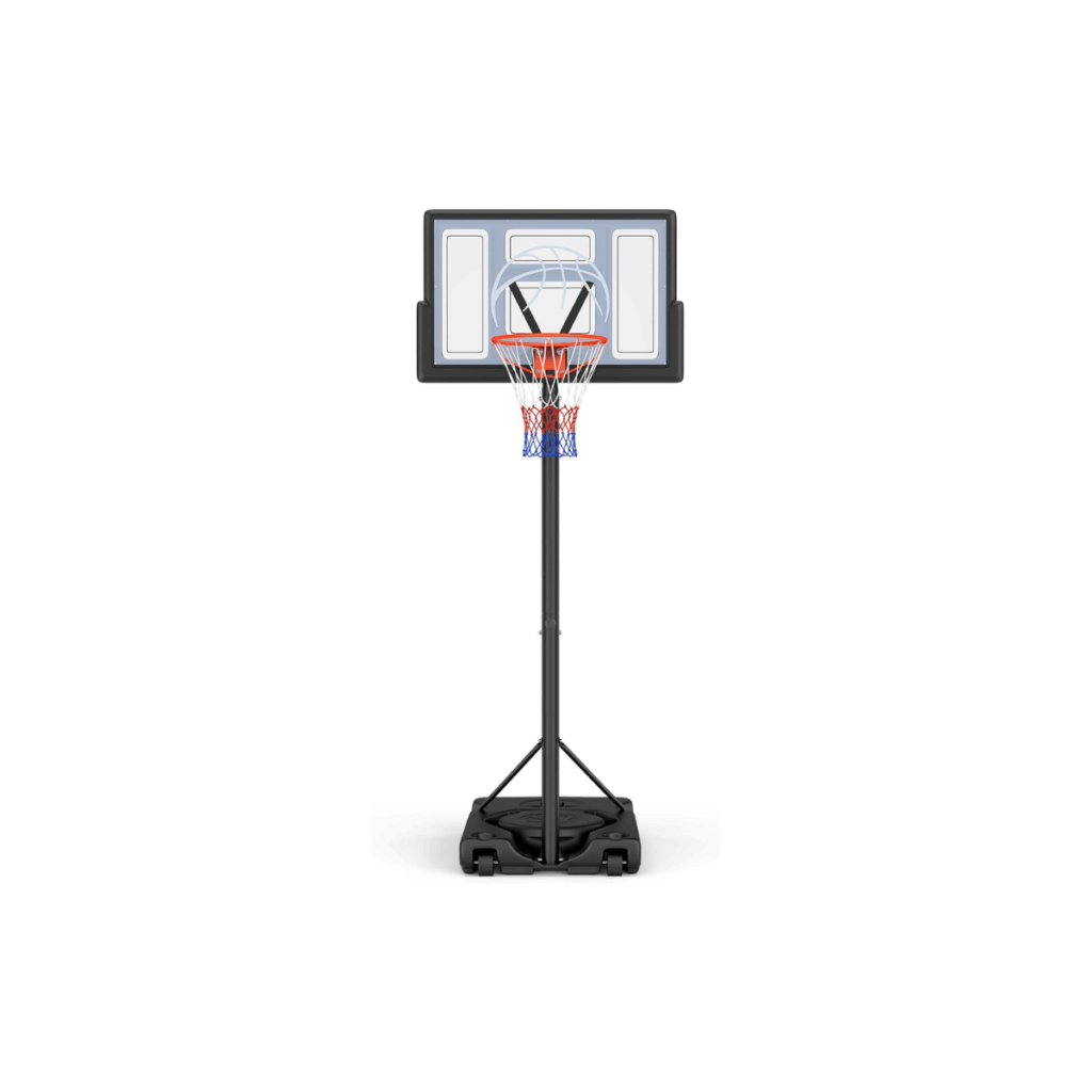 Outdoor basketball hoop for kids.