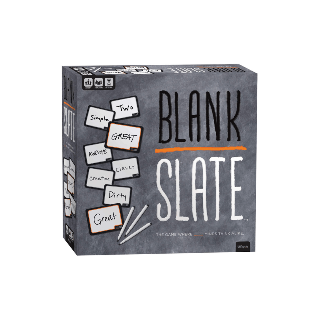 Blank Slate board game for ages 10+.